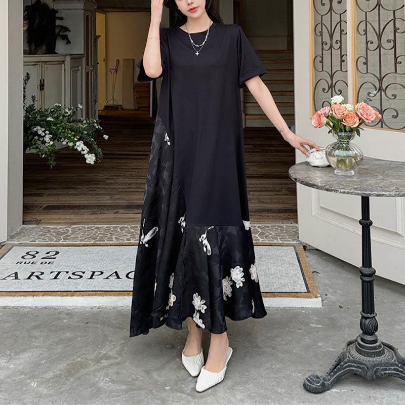 Buddha Stonesカジュアルフラワージャカード半袖Tシャツ ミディドレス - image 7