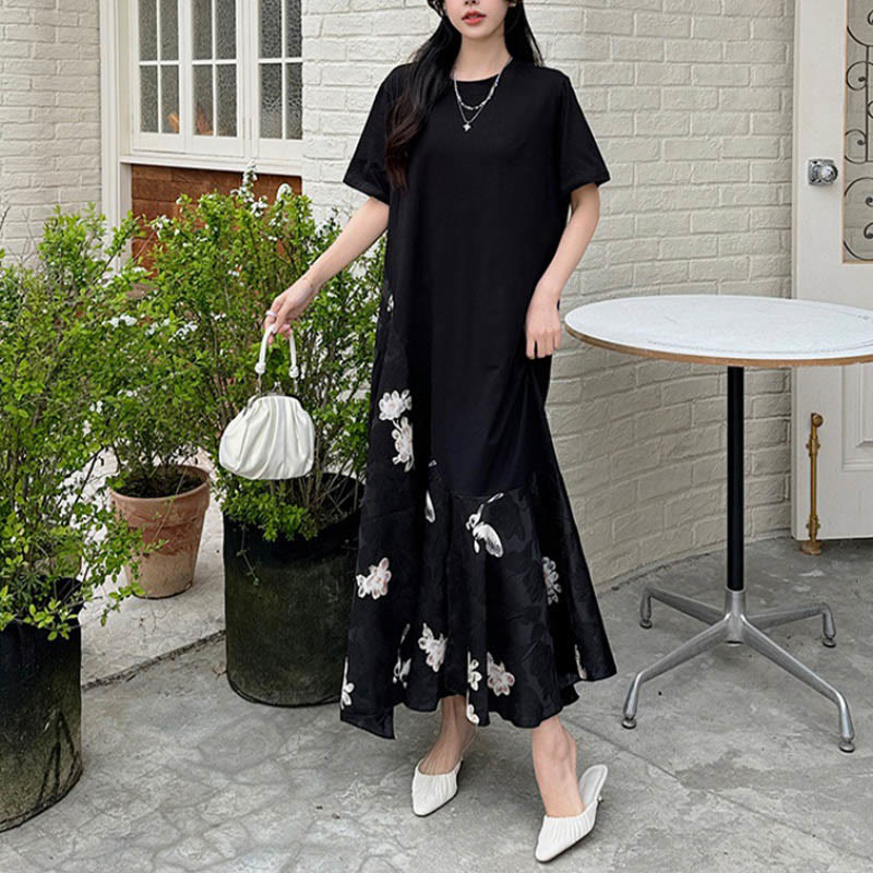 Buddha Stonesカジュアルフラワージャカード半袖Tシャツ ミディドレス - image 10