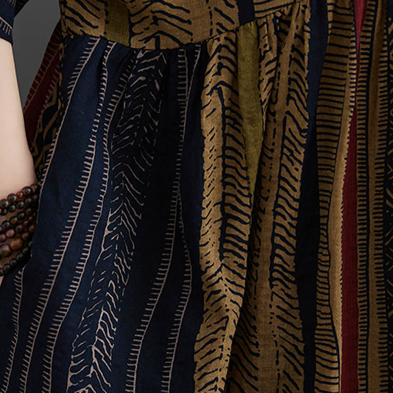 Buddha Stonesボヘミアン ジオメトリック 半袖 ミディドレス ポケット付き - image 7