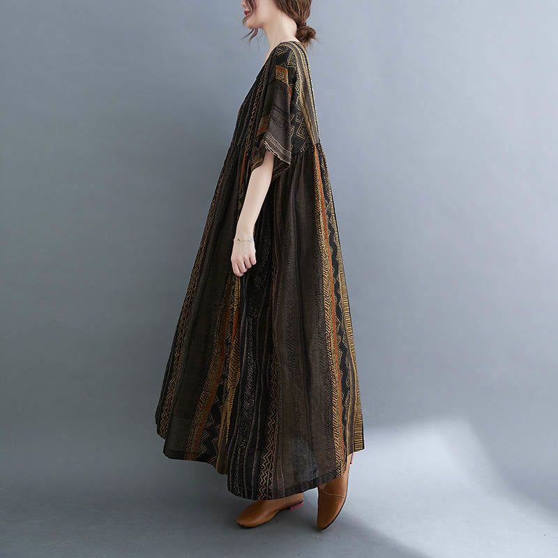 Buddha Stonesボヘミアン ジオメトリック 半袖 ミディドレス ポケット付き - image 20