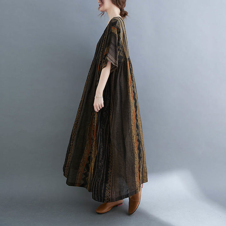 Buddha Stonesボヘミアン ジオメトリック 半袖 ミディドレス ポケット付き - image 20