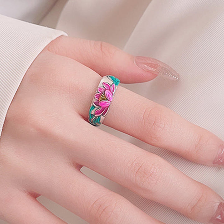 Buddha Stones925スターリングシルバー 蓮の花 般若心経 悟りのリング - image 9