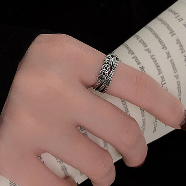 Buddha Stones925スターリングシルバー 銅貨 富の祝福 調節可能なリング - image 9