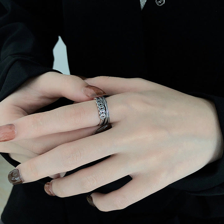 Buddha Stones925スターリングシルバー 銅貨 富の祝福 調節可能なリング - image 4