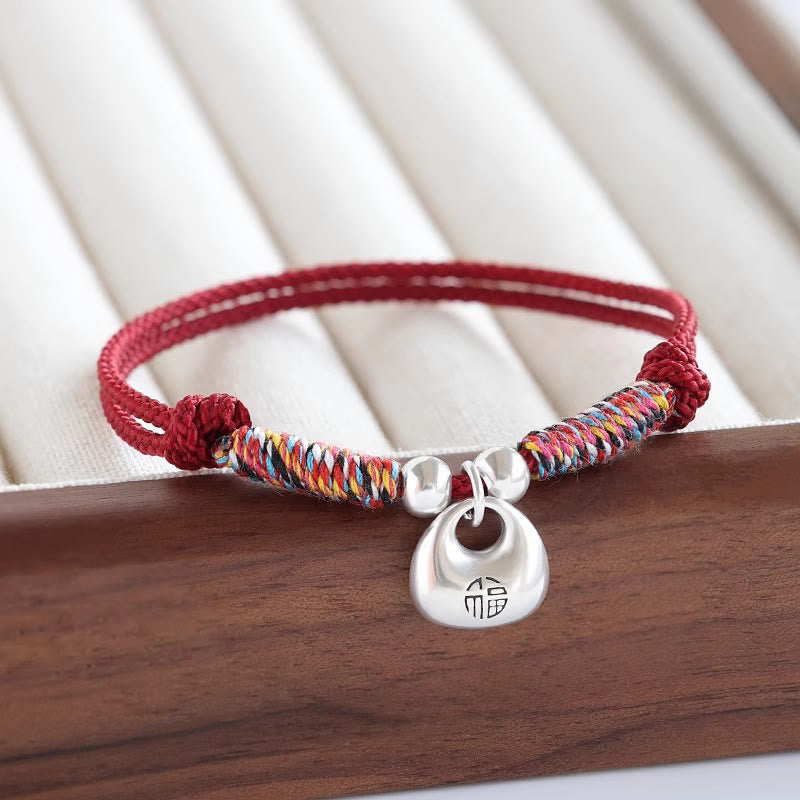 Buddha Stonesハンドメイド925スターリングシルバーフーキャラクター安全と幸運編みブレスレット - 赤いロープ（手首周り14～24cm） - image 7
