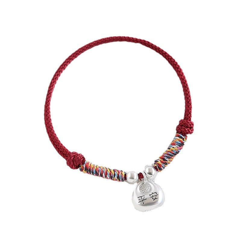 Buddha Stonesハンドメイド925スターリングシルバーフーキャラクター安全と幸運編みブレスレット - image 12