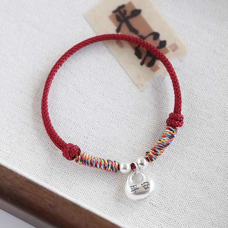 Buddha Stonesハンドメイド925スターリングシルバーフーキャラクター安全と幸運編みブレスレット - image 8