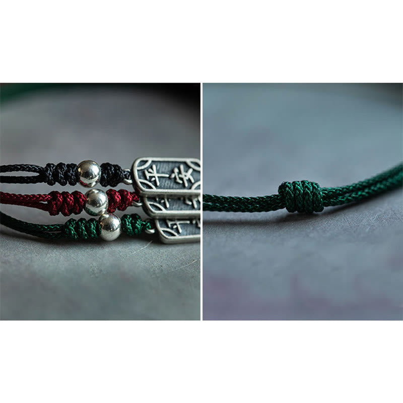 Buddha Stonesハンドメイド 925 スターリングシルバー 平和と喜び 安全と幸福の守り 編み込みブレスレット - image 30