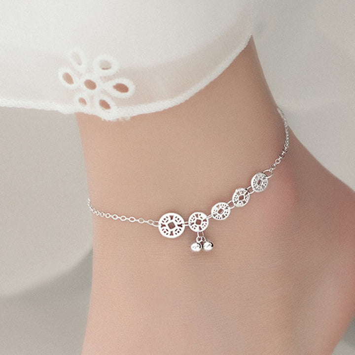 Buddha Stones925 スターリングシルバー 銅貨 ベル 保護金属アンクレット - image 3