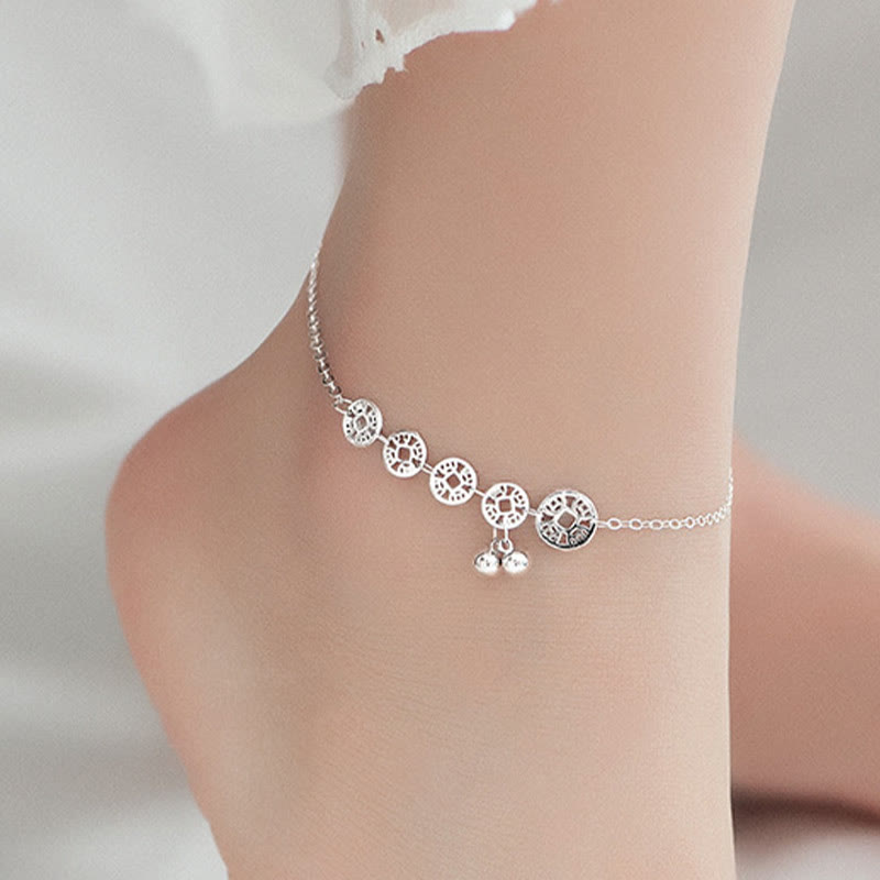 Buddha Stones925 スターリングシルバー 銅貨 ベル 保護金属アンクレット - image 10