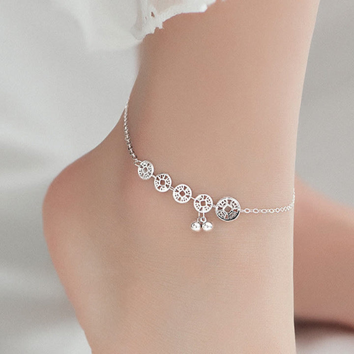 Buddha Stones925 スターリングシルバー 銅貨 ベル 保護金属アンクレット - image 10