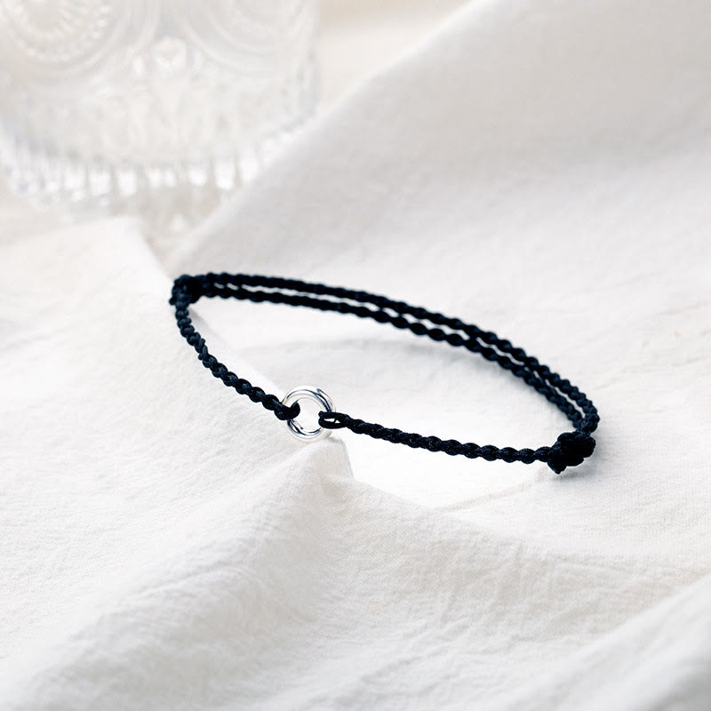 Buddha Stones925スターリングシルバー ピース平和のお守りチャーム幸運の紐編みロープ アンクレット - image 12