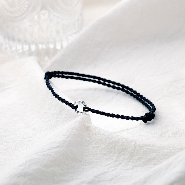 Buddha Stones925スターリングシルバー ピース平和のお守りチャーム幸運の紐編みロープ アンクレット - image 12