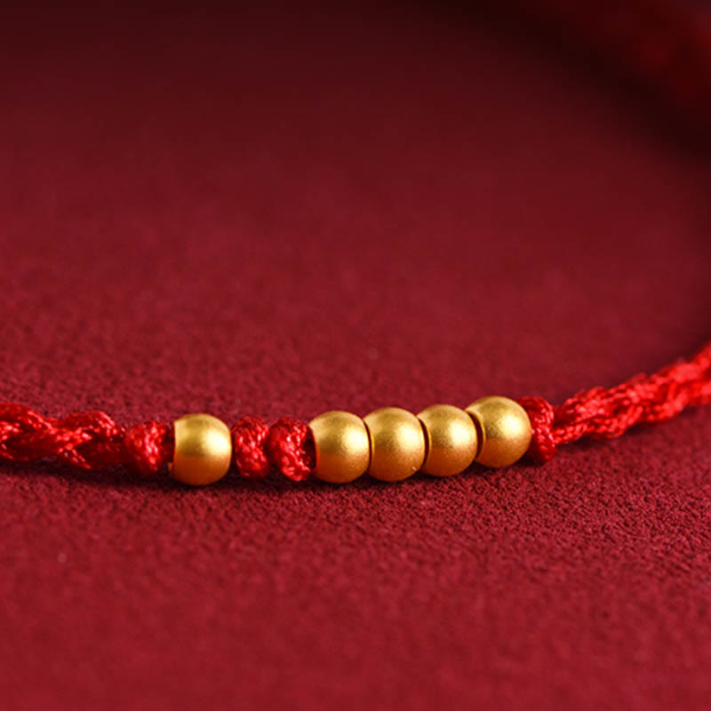 Buddha Stones999 ゴールドビーズ 幸運 編み込み 守護 カップルブレスレット - image 14