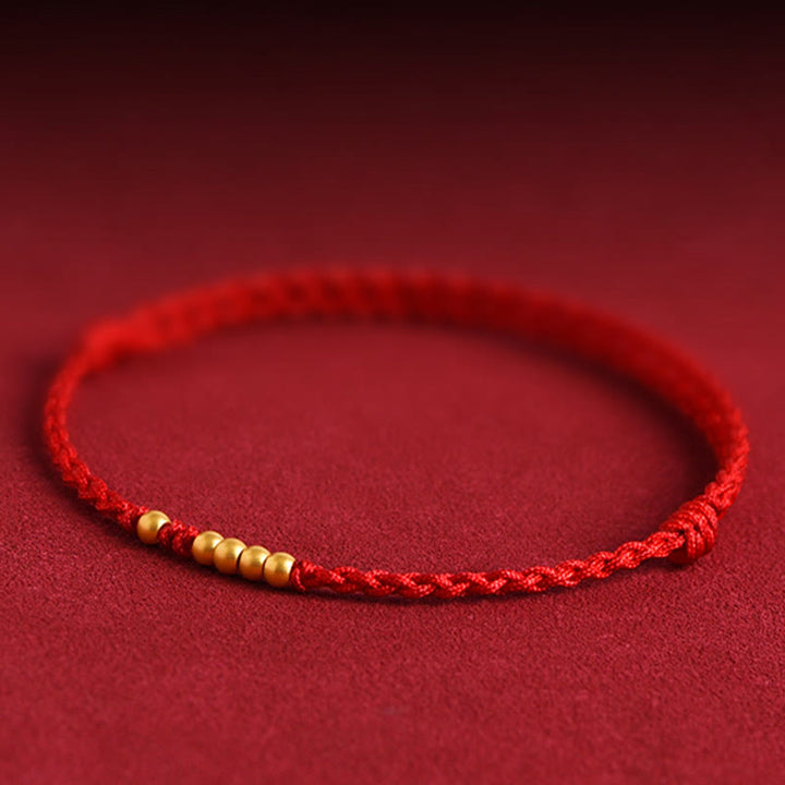 Buddha Stones999 ゴールドビーズ 幸運 編み込み 守護 カップルブレスレット - image 10