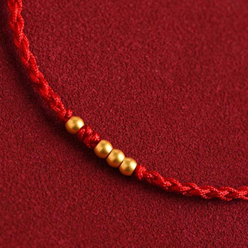 Buddha Stones999 ゴールドビーズ 幸運 編み込み 守護 カップルブレスレット - image 4