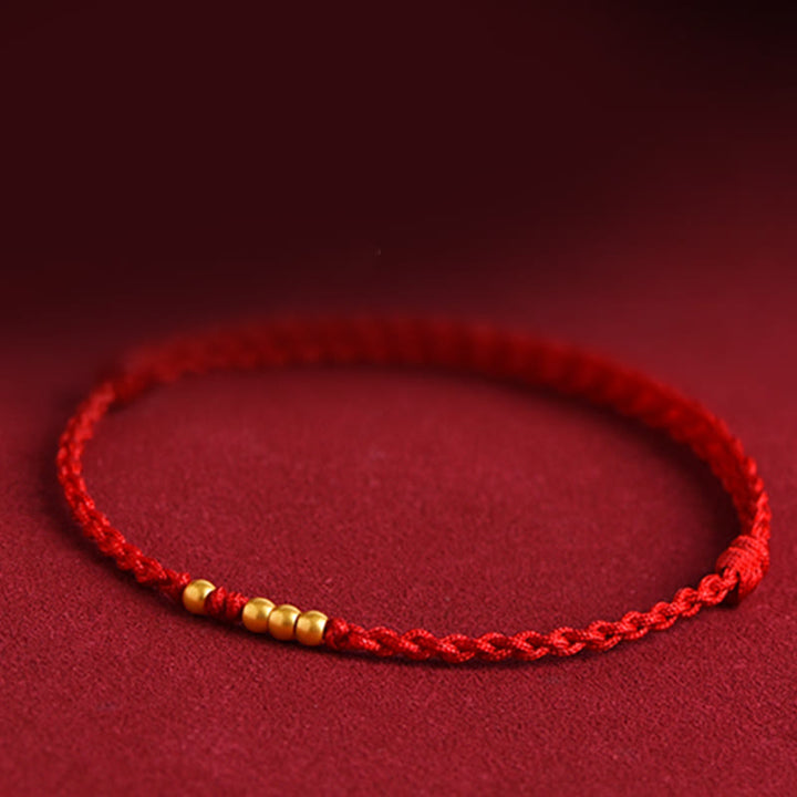 Buddha Stones999 ゴールドビーズ 幸運 編み込み 守護 カップルブレスレット - image 3