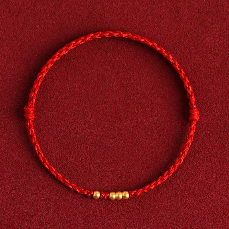 Buddha Stones999 ゴールドビーズ 幸運 編み込み 守護 カップルブレスレット - image 2