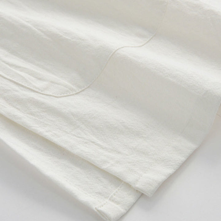 Buddha Stones中国風 カエルボタン 唐装 メンズ 半袖シャツ コットンリネン ポケット付き - image 4