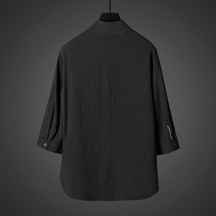 Buddha Stonesカジュアル Vネック 七分袖 メンズシャツ - image 6