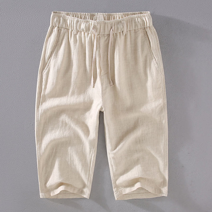 Buddha Stonesメンズ 無地 ラミーリネン ドローストリング クロップドパンツ ポケット付き - リネン - US/UK/AU42、 EU52 (3XL)  - image 0