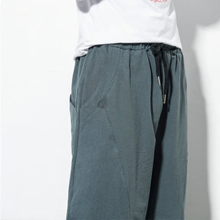 Buddha Stonesカジュアル メンズ 無地 コットン ドローストリング パンツ ポケット付き - image 8