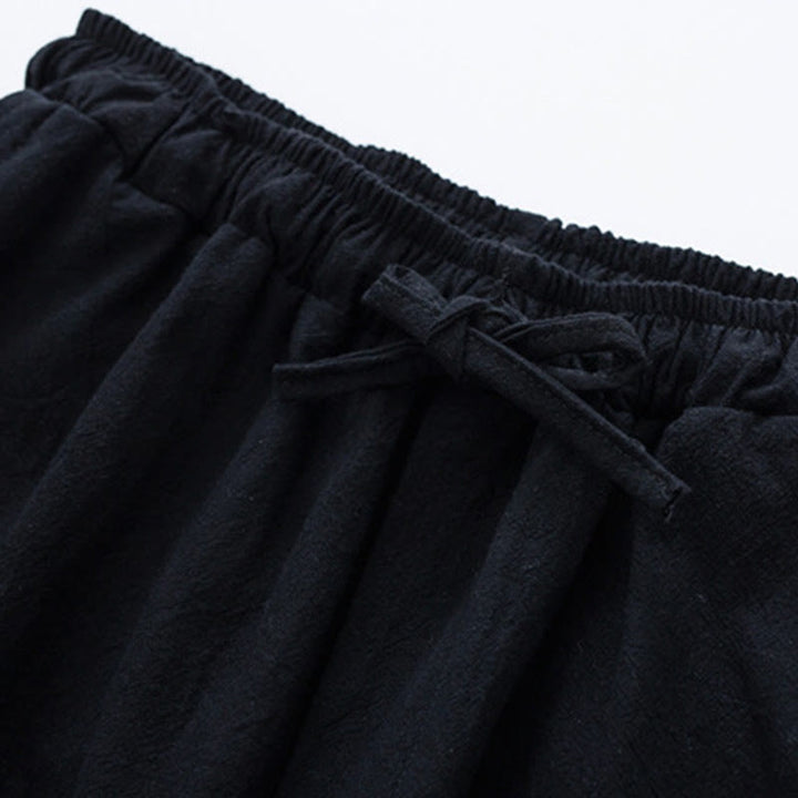 Buddha Stones無地コットンリネンカジュアルメンズハーレムパンツ（ポケット付き） - image 2