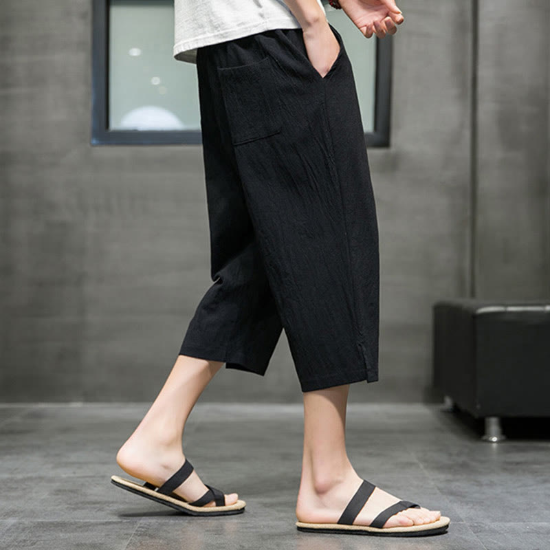 Buddha Stonesメンズ 夏用 ドローストリング クロップドパンツ ポケット付き - image 12