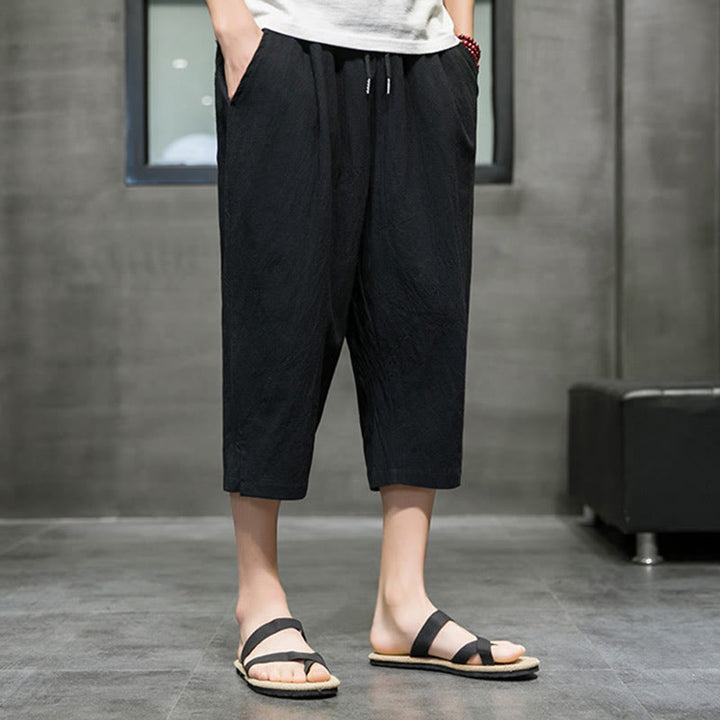Buddha Stonesメンズ 夏用 ドローストリング クロップドパンツ ポケット付き - image 10
