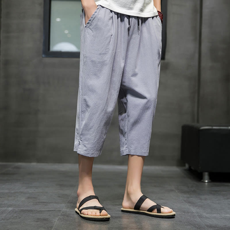 Buddha Stonesメンズ 夏用 ドローストリング クロップドパンツ ポケット付き - image 18