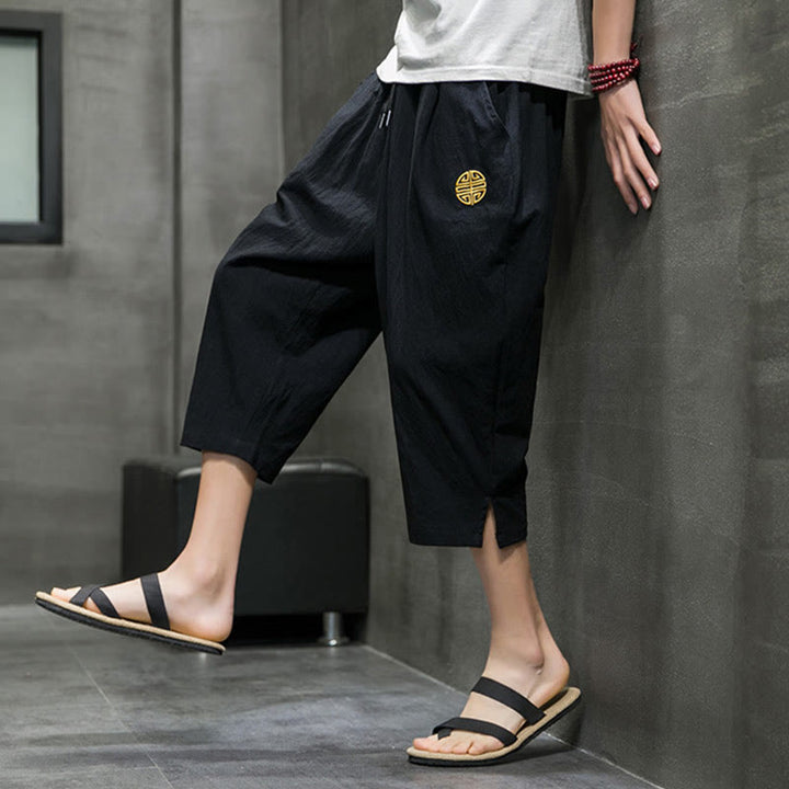 Buddha Stonesメンズ 夏用 ドローストリング クロップドパンツ ポケット付き - image 15