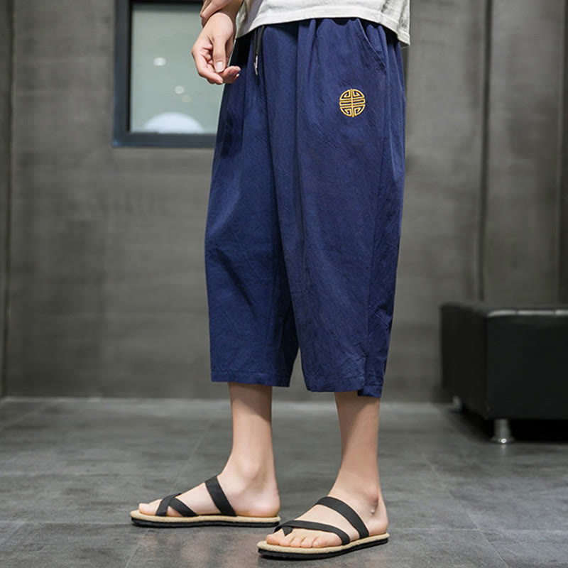 Buddha Stonesメンズ 夏用 ドローストリング クロップドパンツ ポケット付き - image 6