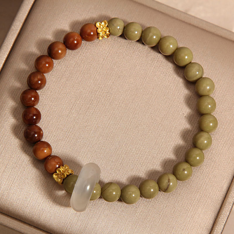 Buddha Stones天然アラシャン瑪瑙クカシードエンカレッジブレスレット