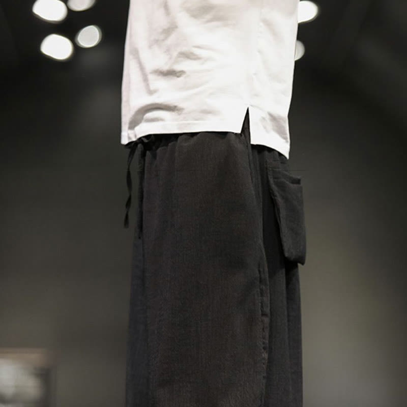 Buddha Stonesサマーソリッドメンズコットンリネンクロップドパンツ（ポケット付き） - image 32