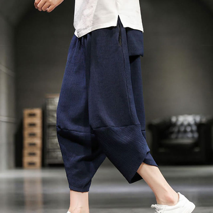 Buddha Stonesサマーソリッド メンズ クロップドパンツ ポケット付き - スチールブルー - US/UK/AU46、 EU56 (5XL)  - image 15