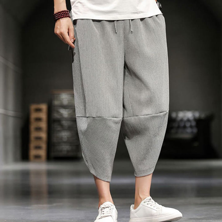 Buddha Stonesサマーソリッド メンズ クロップドパンツ ポケット付き - image 1