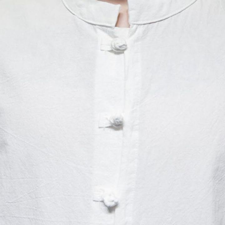 Buddha Stones無地 メンズ 半袖 コットンシャツ - image 9