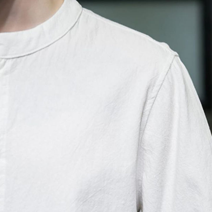 Buddha Stones無地 メンズ 半袖 コットンシャツ - image 8