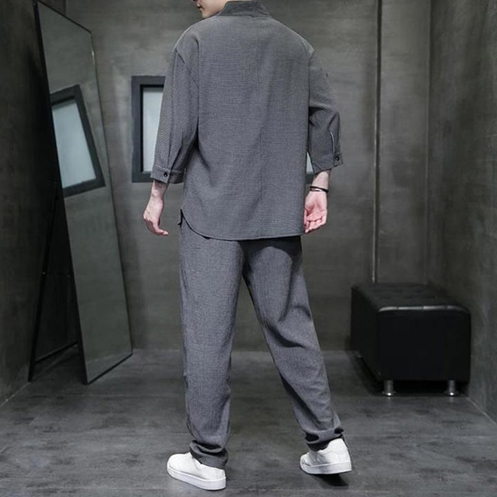 Buddha Stones無地 七分袖シャツ カジュアルパンツ 服 メンズ セット - image 19