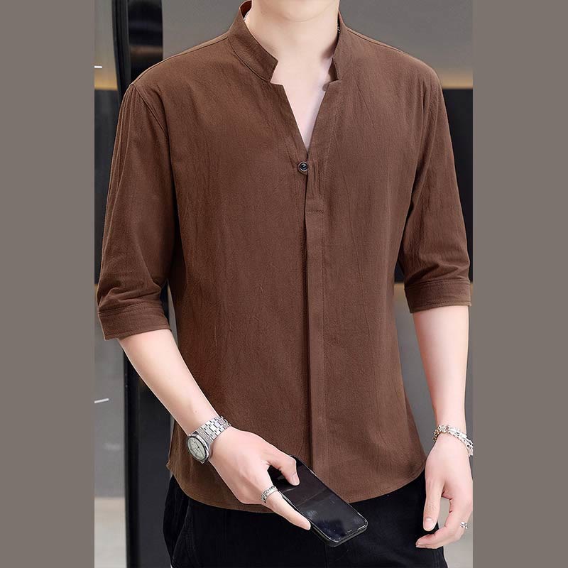 Buddha Stonesサマー メンズ ハーフスリーブ ボタン コットンシャツ - ペルー - US/UK/AU48、 EU58 (6XL)  - image 13