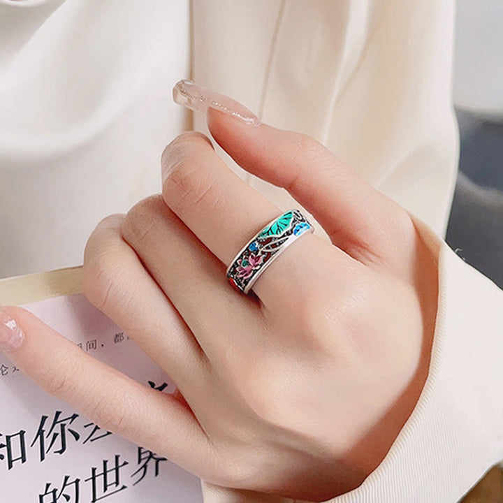 Buddha Stones925スターリングシルバー鯉蓮幸運万事好運リング - image 11