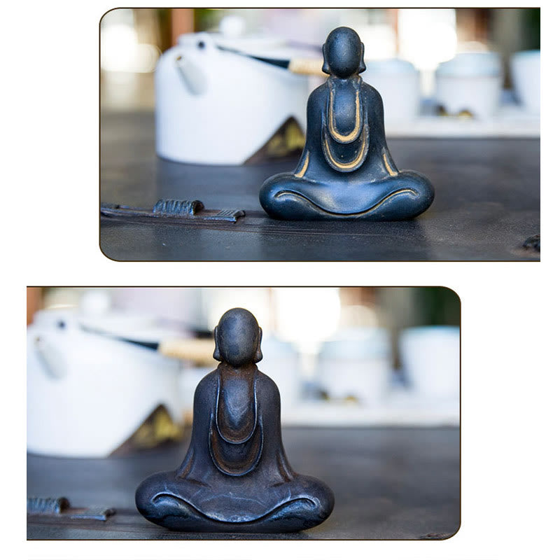 Buddha Stonesチベット仏 鉄粉 錆 鋳造 樹脂 像 デスク装飾
