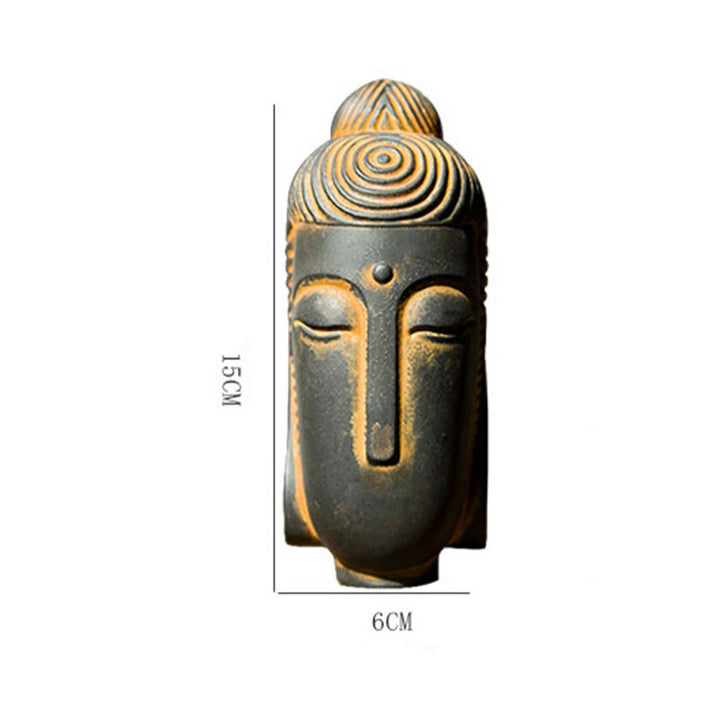 Buddha Stones目を閉じて瞑想する仏像 鉄粉錆鋳造樹脂像 室内装飾