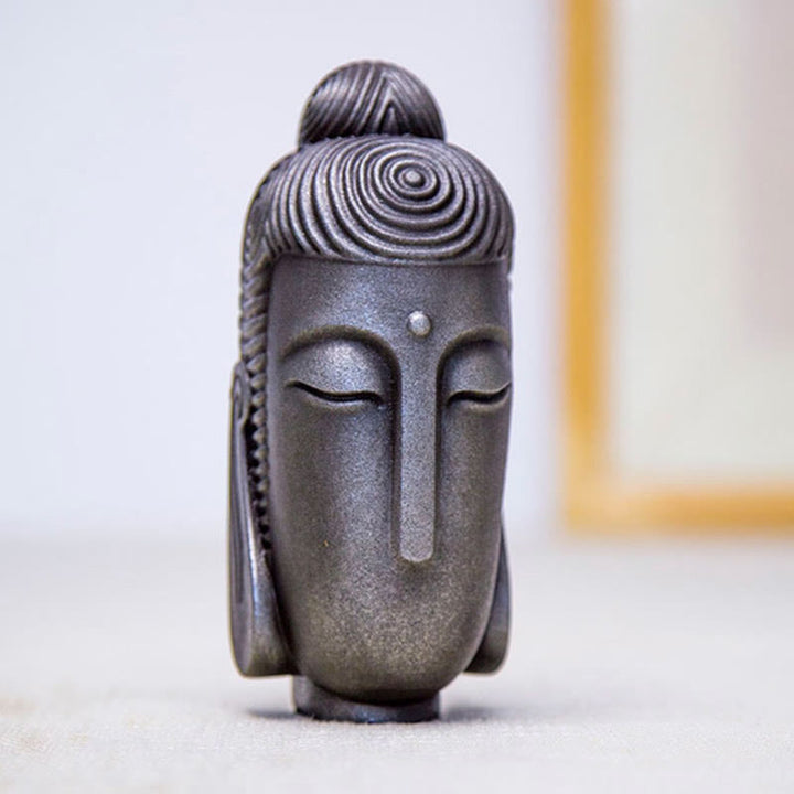 Buddha Stones目を閉じて瞑想する仏像 鉄粉錆鋳造樹脂像 室内装飾