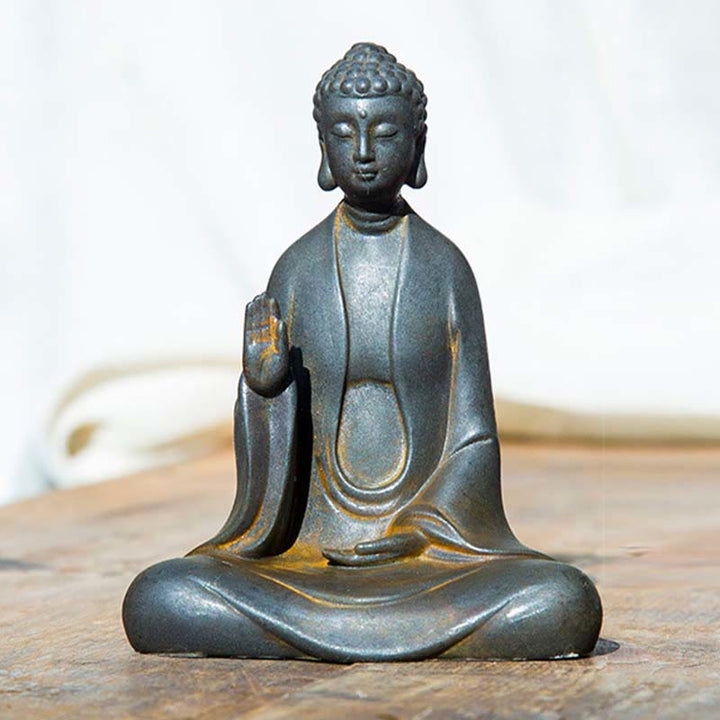 Buddha Stones手作り 瞑想 釈迦牟尼仏 鉄粉 錆 鋳造 樹脂 像 装飾