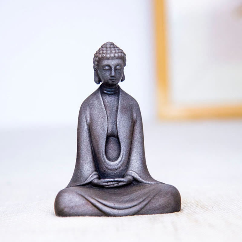 Buddha Stones手作り 瞑想 釈迦牟尼仏 鉄粉 錆 鋳造 樹脂 像 装飾