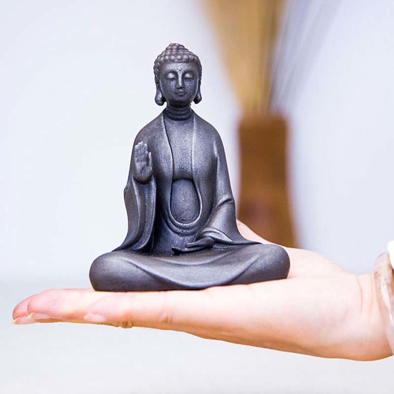 Buddha Stones手作り 瞑想 釈迦牟尼仏 鉄粉 錆 鋳造 樹脂 像 装飾
