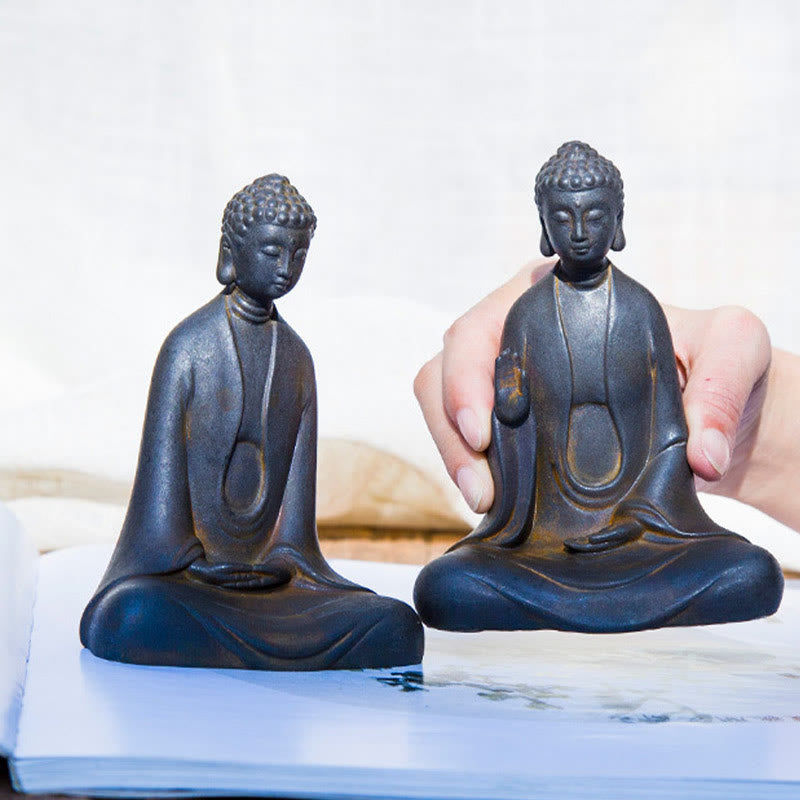 Buddha Stones手作り 瞑想 釈迦牟尼仏 鉄粉 錆 鋳造 樹脂 像 装飾