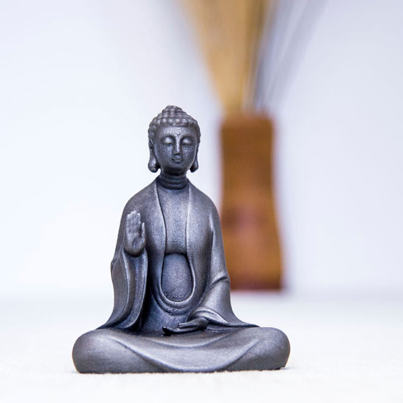 Buddha Stones手作り 瞑想 釈迦牟尼仏 鉄粉 錆 鋳造 樹脂 像 装飾