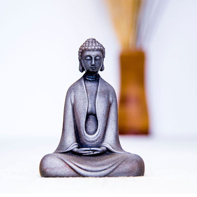 Buddha Stones手作り 瞑想 釈迦牟尼仏 鉄粉 錆 鋳造 樹脂 像 装飾
